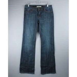 Stetson 816 Fit Jeans Classic Bootcut Size 8 Long S Back Pockets Blue Dark Wash